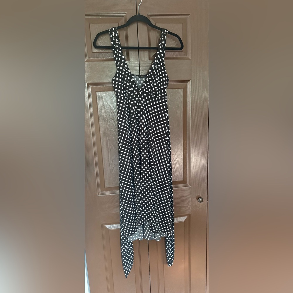 Vintage Black and White Polka Dot Dress